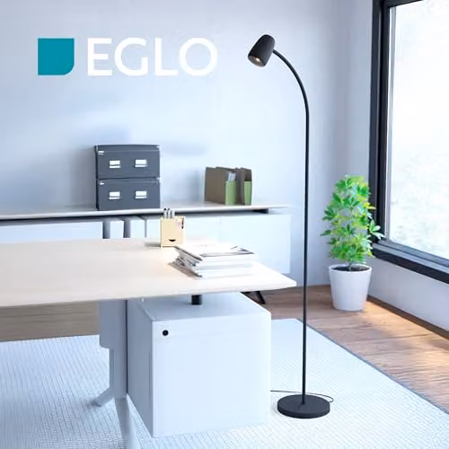 Eglo Carlo Modern Black Metal Arc Floor Lamp with Adjustable Spot for Living Room and Bedroom, Height: 170 cm – 3