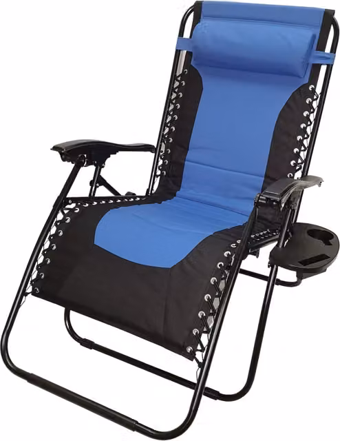 Samuel Alexander Luxury Zero Gravity Garden Lounger in Blue and Black