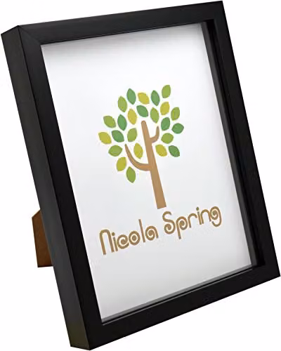 Nicola Spring Modern Black 3D Shadow Box Photo Frames, Pack of 2, W/D/H: 20.32 x 25.4 x 3.5 cm – 3