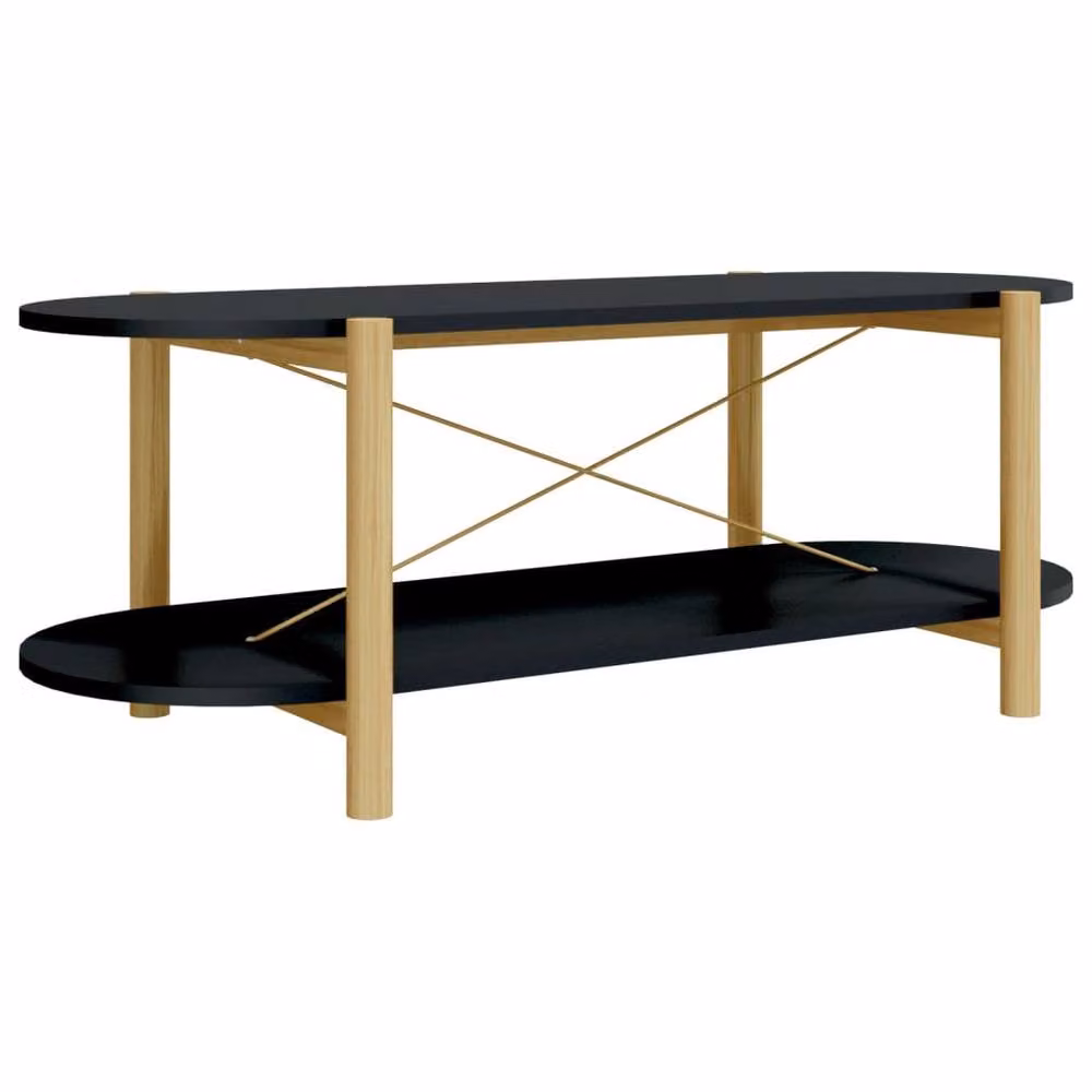 Berkfield Home Classic Coffee Table in Black, W/D/H: 110 x 48 x 40 cm – 3