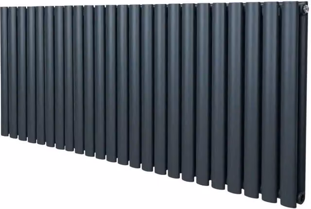Monstershop Oval Column Radiator in Anthracite Grey, H: 144 cm, W: 60 cm
