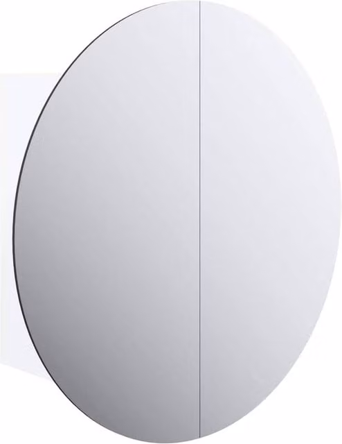 Berkfield Home White Glossy Bathroom Cabinet with Integrated LED Round Mirror, W/D/H: 40 x 40 x 17.5 cm – 1