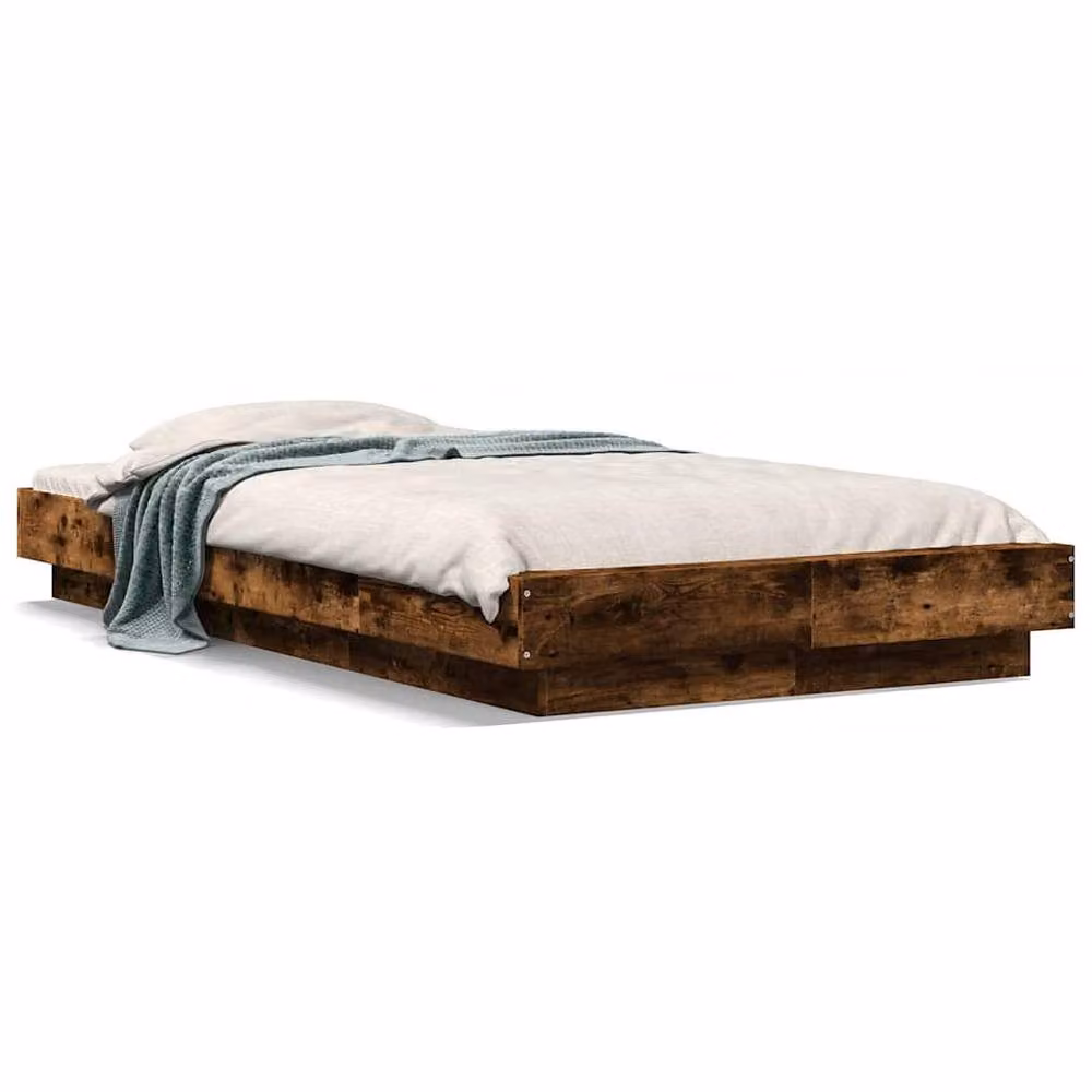 Berkfield Home Modern Bed Frame in Smoked Oak Brown, W/D/H: 100 x 200 cm – 3