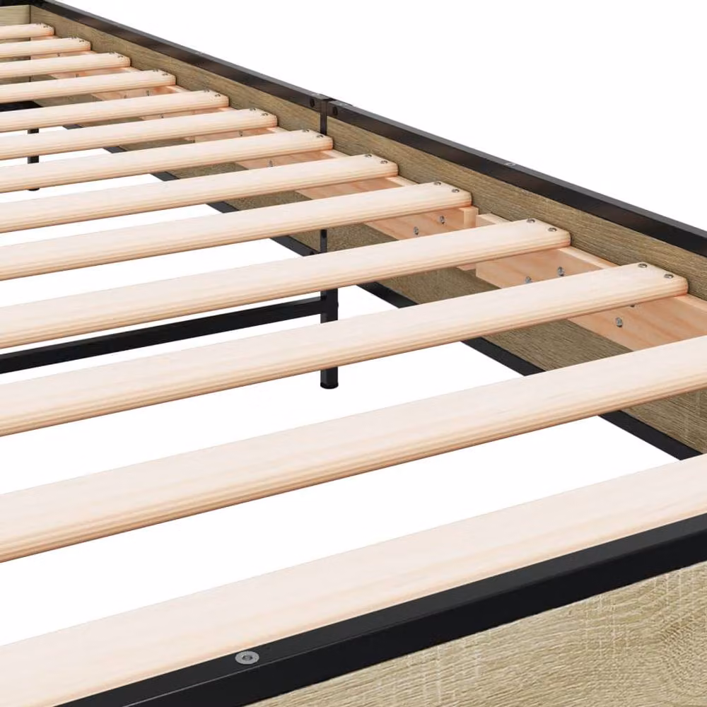 Berkfield Home Durable Bed Frame in Sonoma Oak, Brown, W/D/H: 90 x 200 x 74 cm – 3