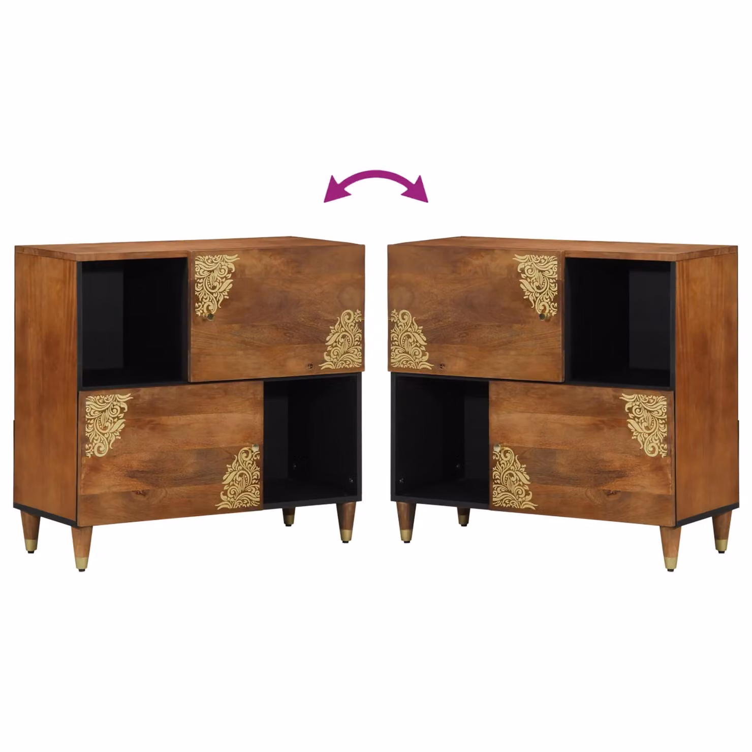 Berkfield Home Mango Wood Media Storage Cabinet in Honey Brown – 5