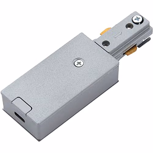 Loops Silver Commercial Track Light Live End Strip Connector