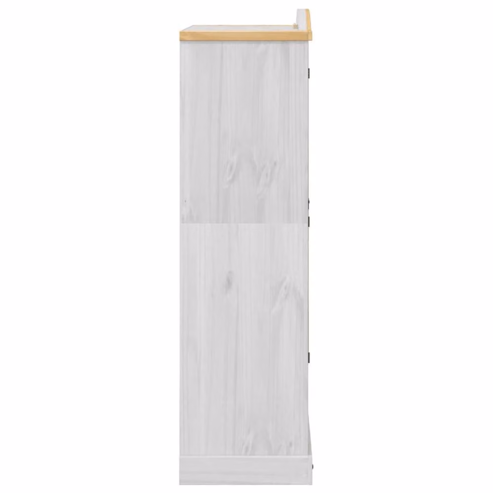 Berkfield Home Corona White Wardrobe in Solid Waxed Pine, W/D/H: 102 x 52 x 186 cm – 3