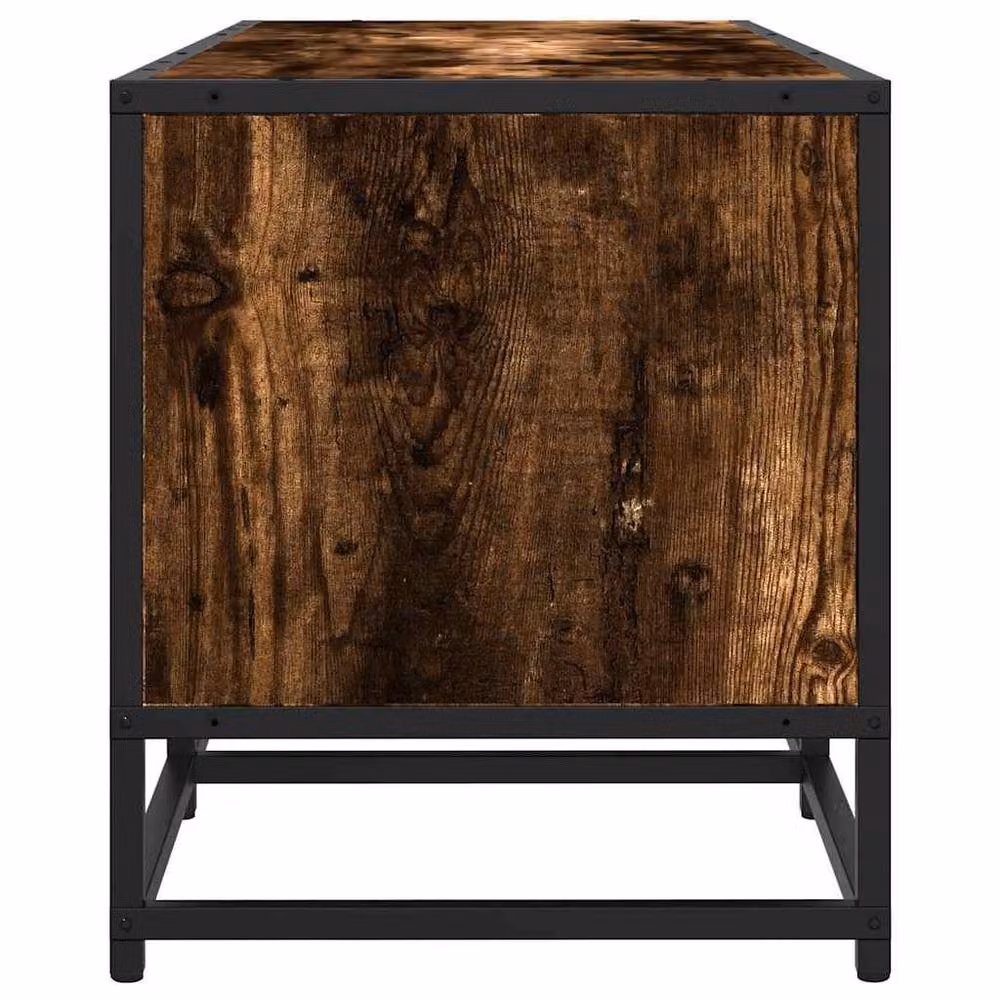 Berkfield Home Industrial TV Cabinet in Smoked Oak and Brown, W/D/H: 120 x 35 x 41 cm – 4