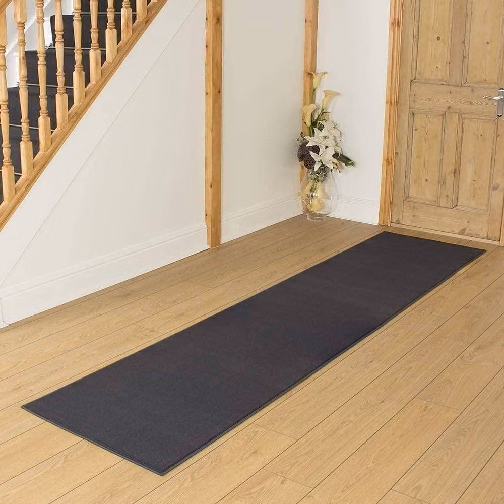 runrug Plain Dark Grey Hand Tufted Hallway Carpet Runner W/D/H: 70 x 180 x 0.9 cm – 5