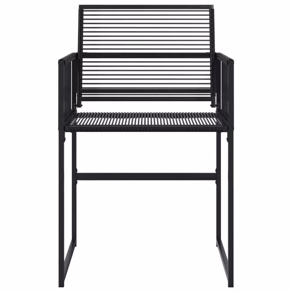 Berkfield Home Set of 4 Modern Black Poly Rattan Garden Chairs with Metal Frame – 2