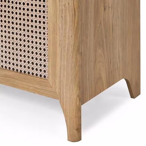 Julian Bowen Sydney Brown Faux Rattan Effect 2 Door Shoe Cabinet with Internal Shelves, W/D/H: 120 x 41 x 80 cm – 2