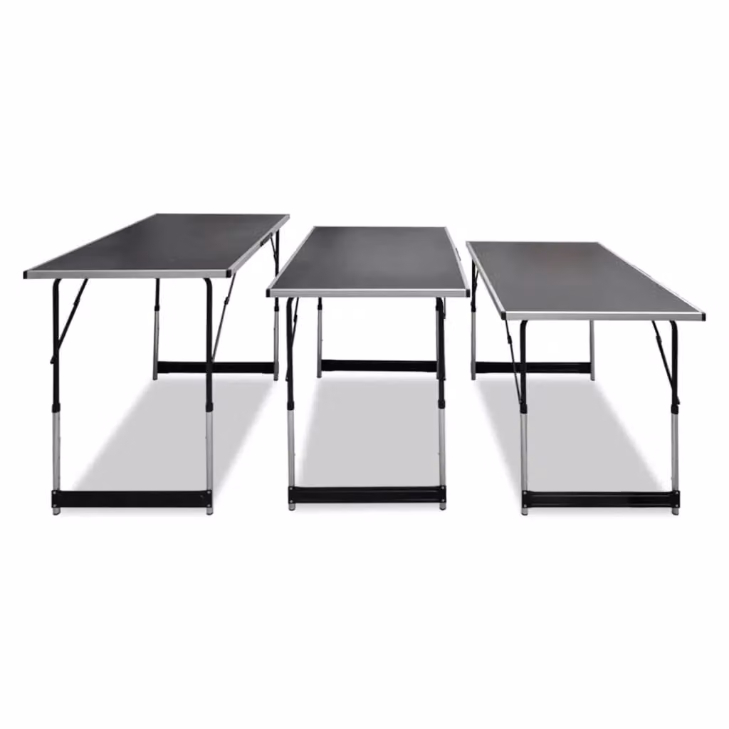 Berkfield Home 3-Piece Foldable Height Adjustable Pasting Table in Black – 2