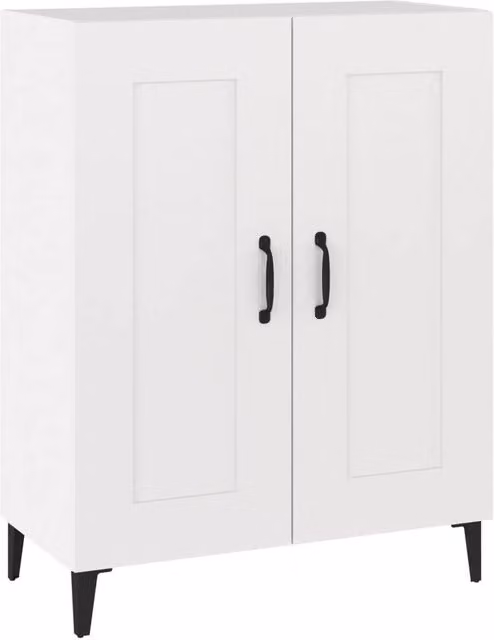 Berkfield Home Classic White Sideboard in Matt MDF, W/D/H: 69.5 x 34 x 90 cm