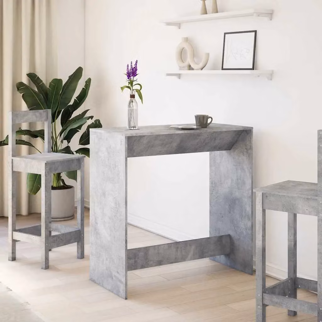 Berkfield Home Bar Table in Concrete Grey, W/D/H: 102 x 50 x 103.5 cm – 2