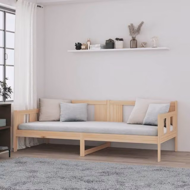 Berkfield Home Rustic Solid Wood Pine Day Bed, Brown, W: 80 cm, L: 200 cm