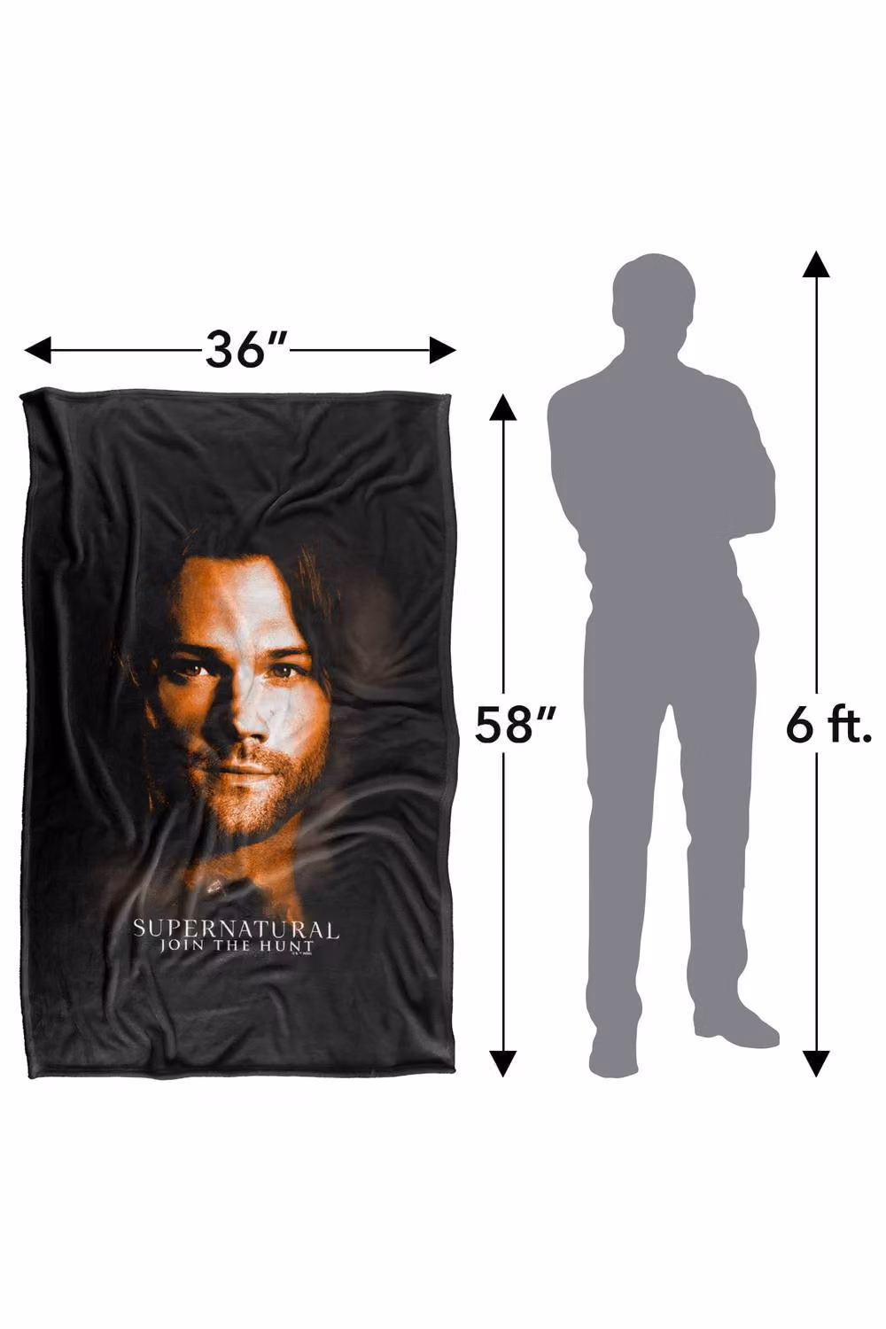 LOGOVISION Supernatural Sam Winchester Portrait Super Soft Fleece Throw Blanket, Multicolour, W: 91.44 cm, L: 147 cm – 8