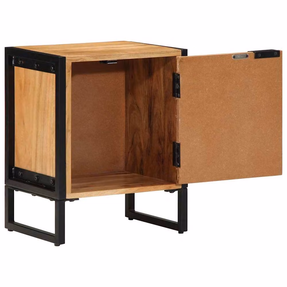Berkfield Home Modern Bedside Cabinet in Brown Solid Acacia Wood, W/D/H: 40 x 30 x 50 cm – 3