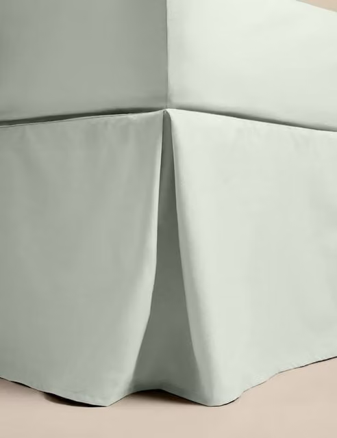 M&S Egyptian Cotton 230 Thread Count Percale Valance, Green, 200 x 200 cm