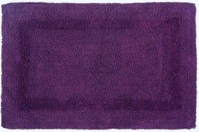 Homescapes Luxury Reversible Cotton Bath Mat, Purple, W: 50 cm, D: 80 cm