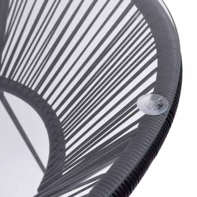 Berkfield Home Black Rattan and Glass Garden Dining Table, Diameter: 70 cm, Height: 74 cm