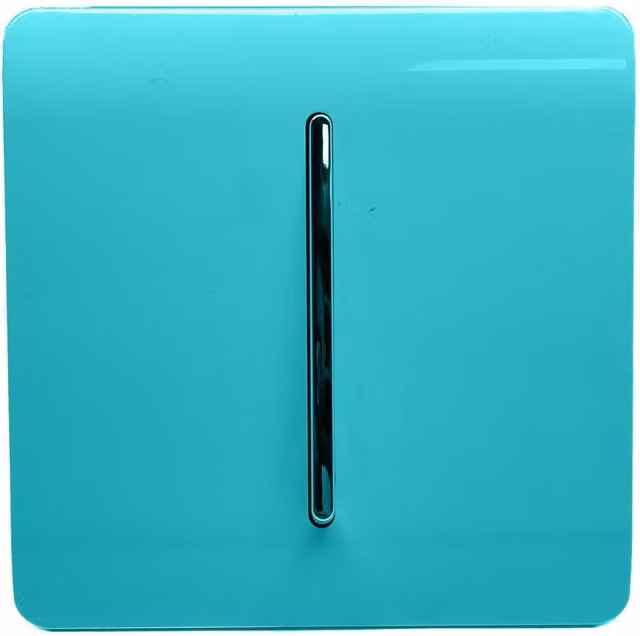 Trendi 1 Gang 2 Way Screwless 10 Amp Light Switch in Bright Teal