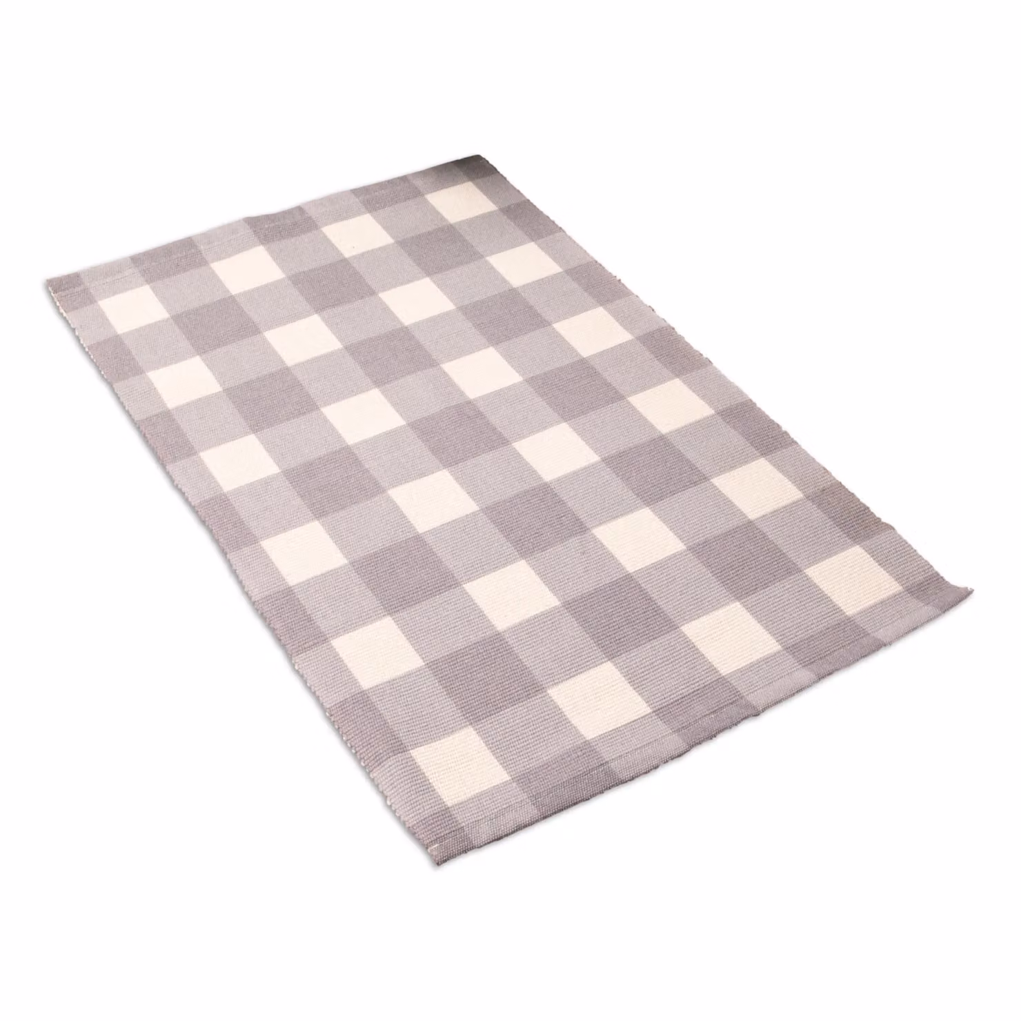 Artsy Mats Grey Checked Non-Slip Rectangular Bottom Layer Mat, W: 60 cm, D: 90 cm – 2