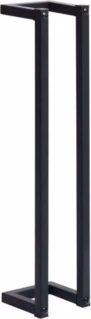 Berkfield Home Wall Mounted Metal Towel Rack in Matt Black, W/D/H: 12.5 x 12.5 x 60 cm