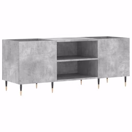 vidaXL Record Cabinet in Concrete Grey, W/D/H: 121 x 38 x 48 cm