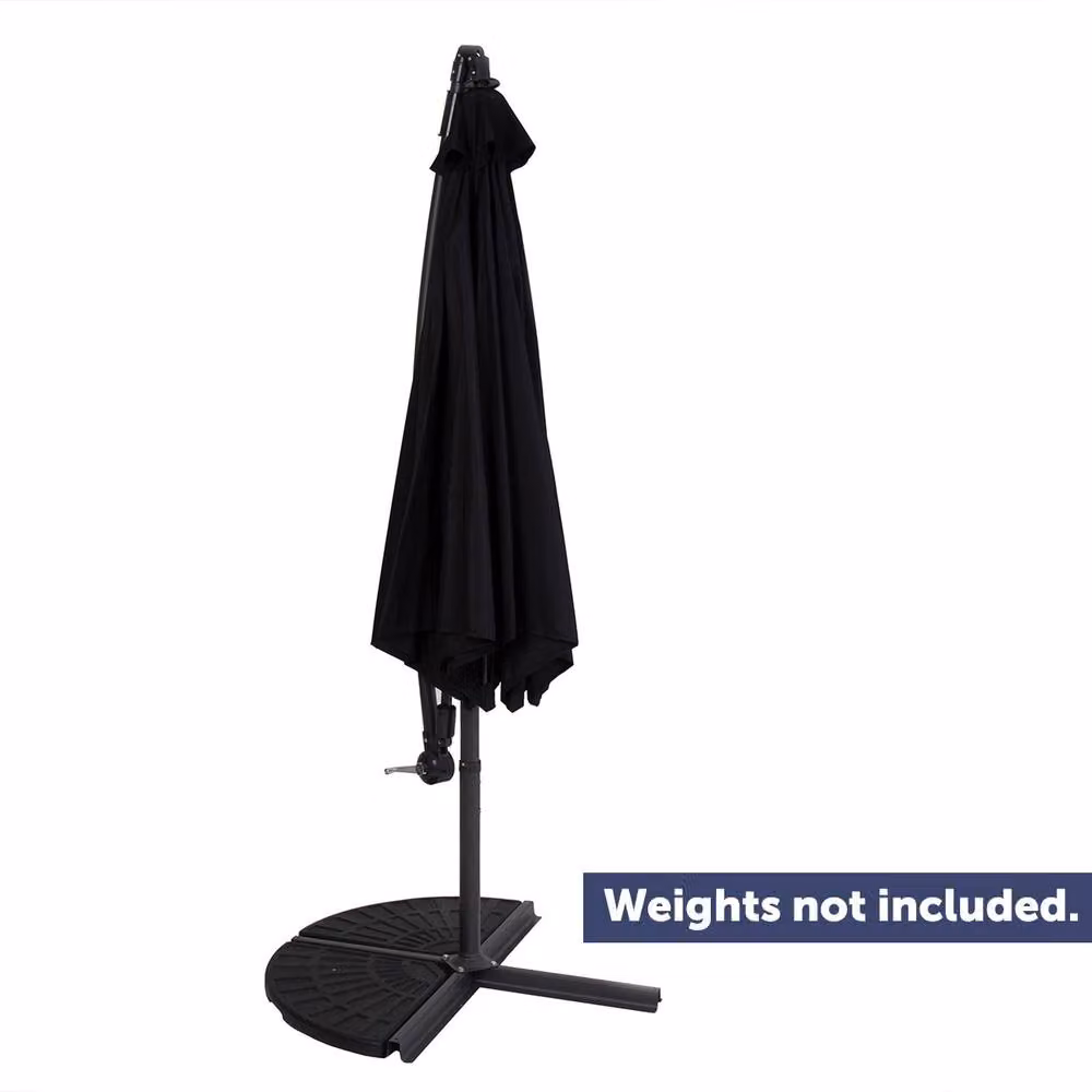 Charles Bentley Black Cantilever Hanging Banana Patio Garden Umbrella, 3m – 2