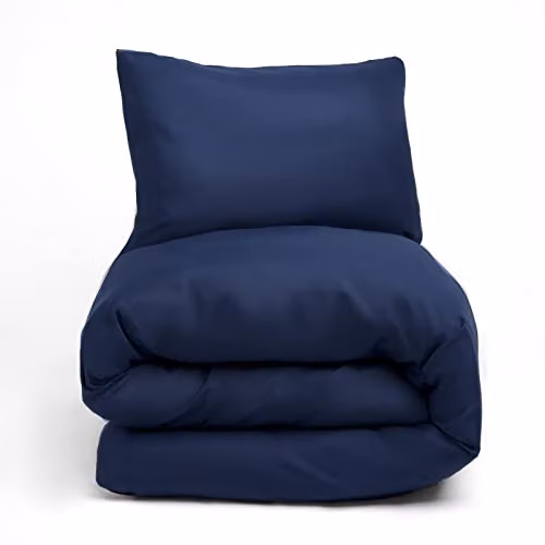 Brentfords Plain Dyed Microfibre Duvet Cover and Pillowcase Bedding Set, Blue, W: 180 cm, L: 200 cm – 5