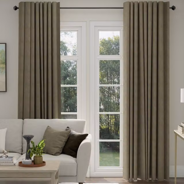 ANTE DECOR Altro Made To Measure Blackout Boucle Fabric Curtains in Taupe