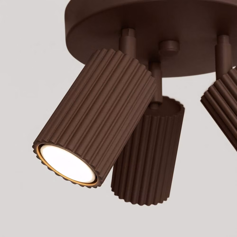 Sollux Lighting Minimalist Cube Ceiling Lamp in Brown, 3-Light, W/D/H: 18 x 19.5 x 19.5 cm – 4