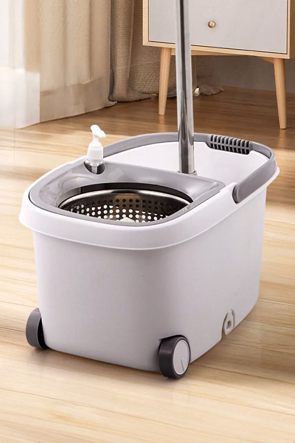H&O Direct Spin Mop and Bucket Set with Telescopic Handle in Grey – 2