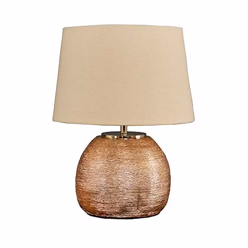 MiniSun Modern Copper Ceramic Table Lamp with Cream Fabric Shade
