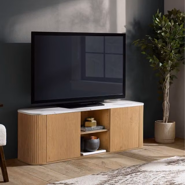 Birlea Kagu Large Modern Wood TV Unit in Brown Oak