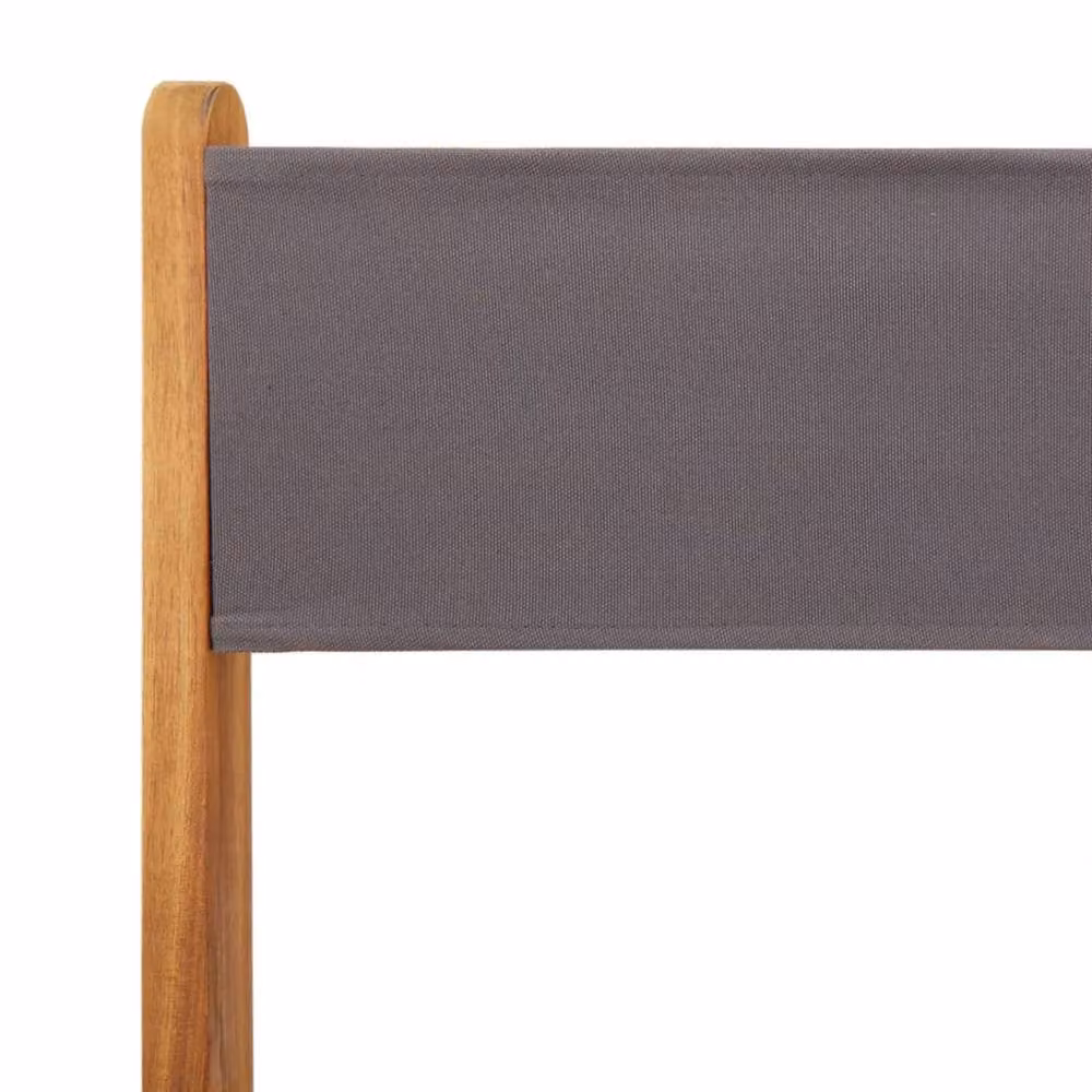 Berkfield Home Set of 4 Folding Garden Chairs in Anthracite Fabric and Acacia Wood – 4