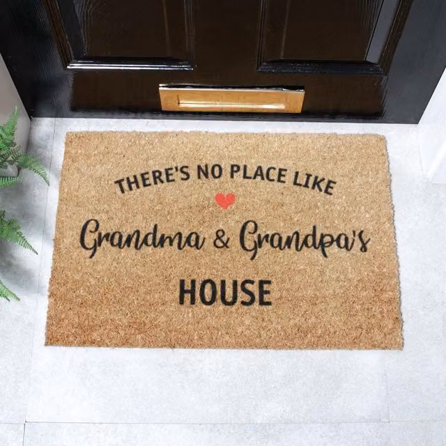 Artsy Mats There's No Place Like Grandma & Grandpas House Doormat, Brown, W: 60 cm, D: 40 cm