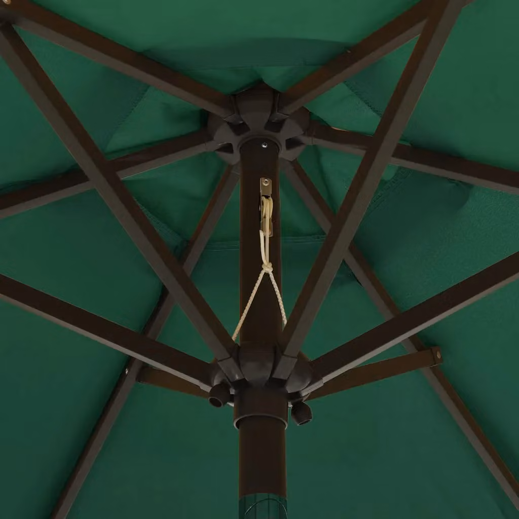 Berkfield Home Green Aluminium Parasol with LED Lights, W: 200 cm, H: 211 cm – 2