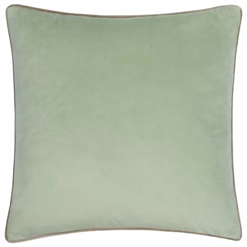 Riva Home Meridian Velvet Decorative Square Cushion in Green and Brown, W/D/H: 45 x 45 x 45 cm