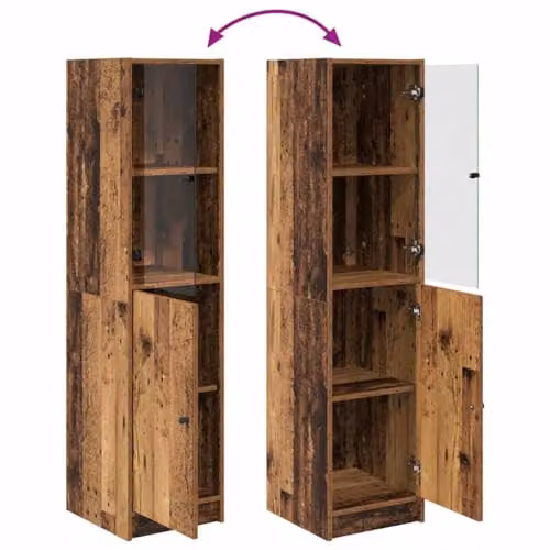 vidaXL Modern Highboard Storage Unit in Brown, W/D/H: 35 x 37 x 142 cm – 3