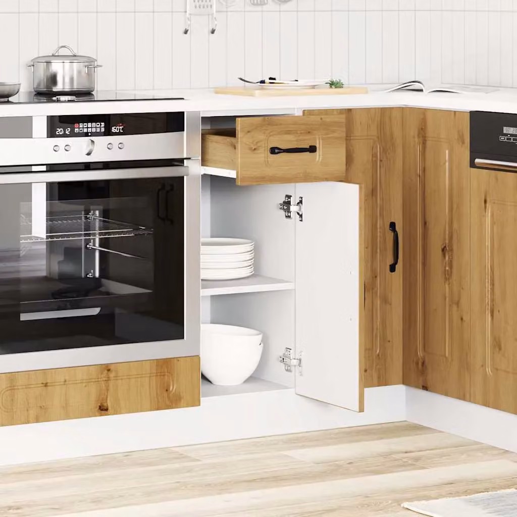 Berkfield Home Kalmar Kitchen Base Cabinet in Artisan Oak Brown – 2