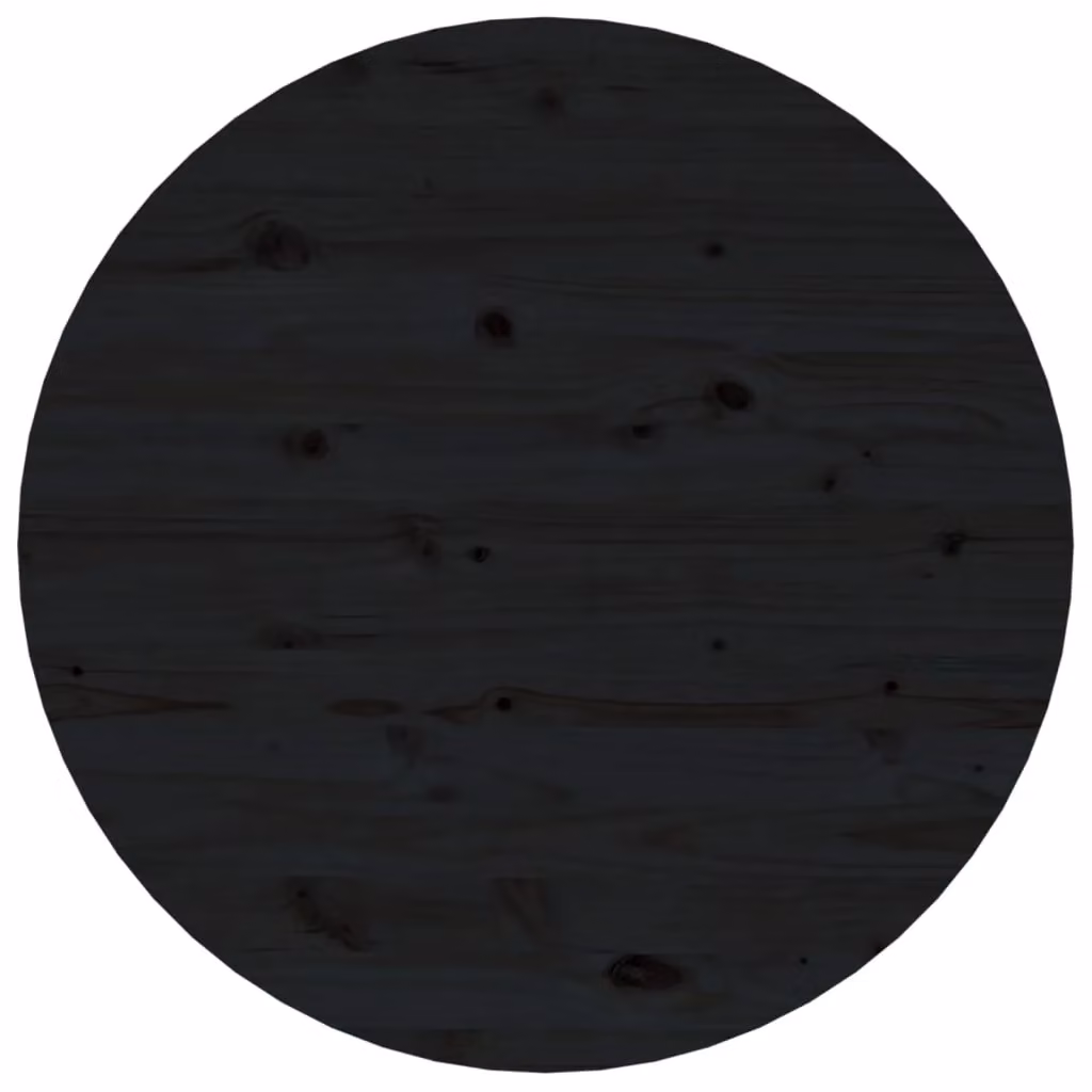 Berkfield Home Round Black Solid Pine Coffee Table, W/D/H: 55 x 55 x 45 cm – 5