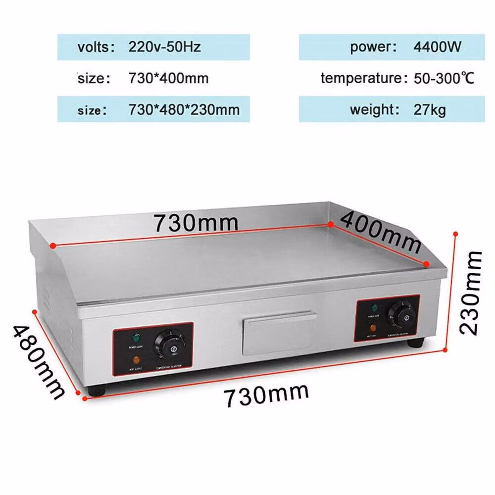 FLAVORA 4400W Electric Griddle Kitchen Hotplate BBQ in Silver, W/D/H: 73 x 40 x 40 cm – 2