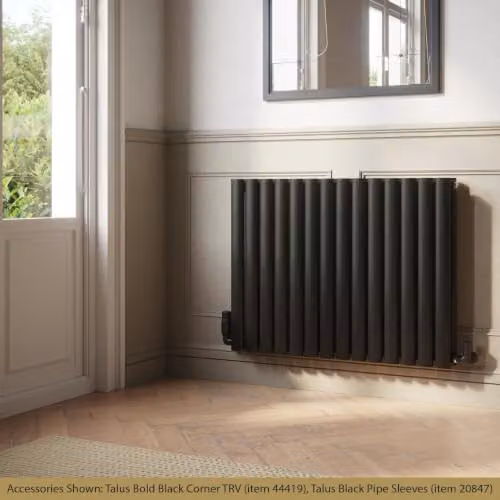 Omeara Black Elliptical Tube Horizontal Designer Radiator by UK Radiators, W: 812 mm, H: 600 mm – 3