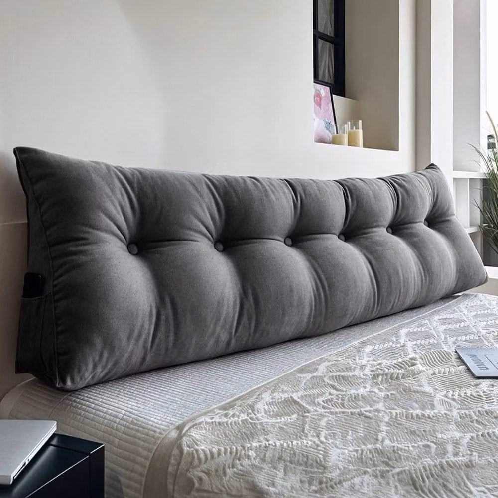 PAWNORA Large Contoured Soft Bed Backrest Cushion in Black – 3