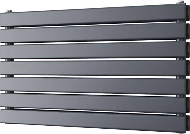 Typhoon Axis Anthracite Double Panel Steel Horizontal Radiator, W: 80 cm, H: 47.6 cm