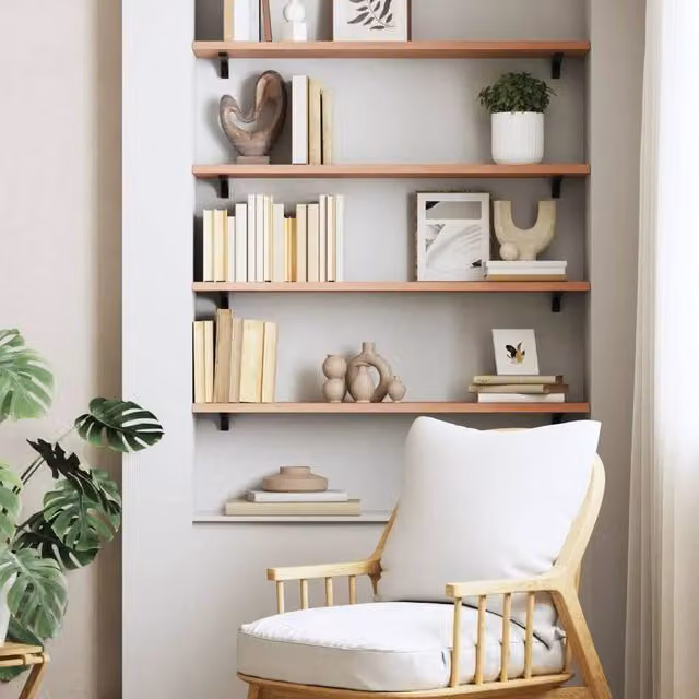 Berkfield Home Wall Mounted Rustic Oak Shelf, Light Brown, W: 80 cm, D: 20 cm, H: 2 cm – 1