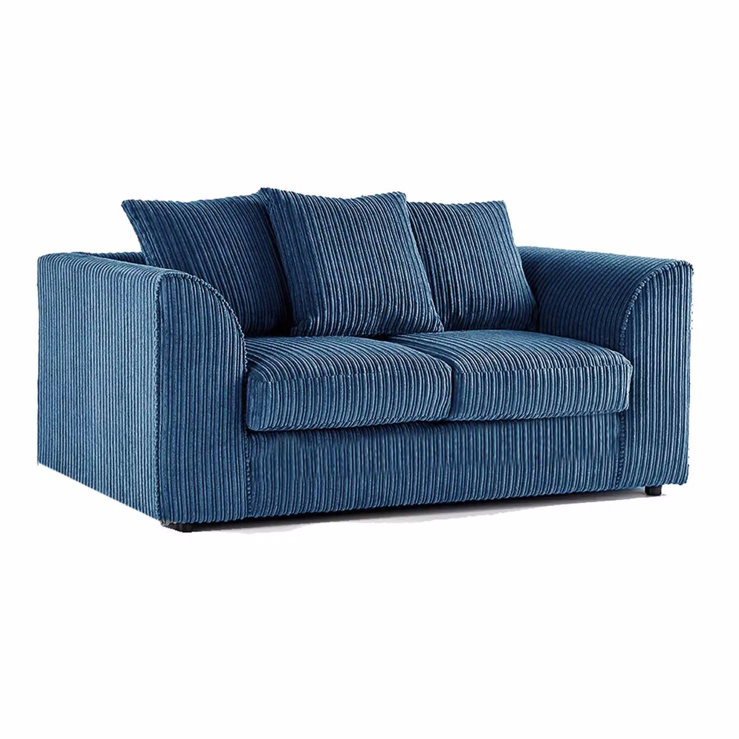Furnishings For Less UK Luxor 3 Piece Sofa Suite in Blue Jumbo Cord Fabric with Scatter Back Cushions – 2