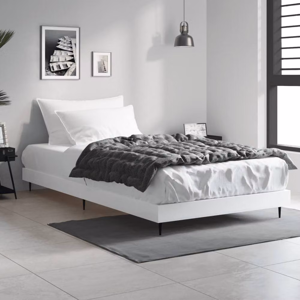 Berkfield Home White Bed Frame W/D/H: 200 x 90 x 20 cm – 2
