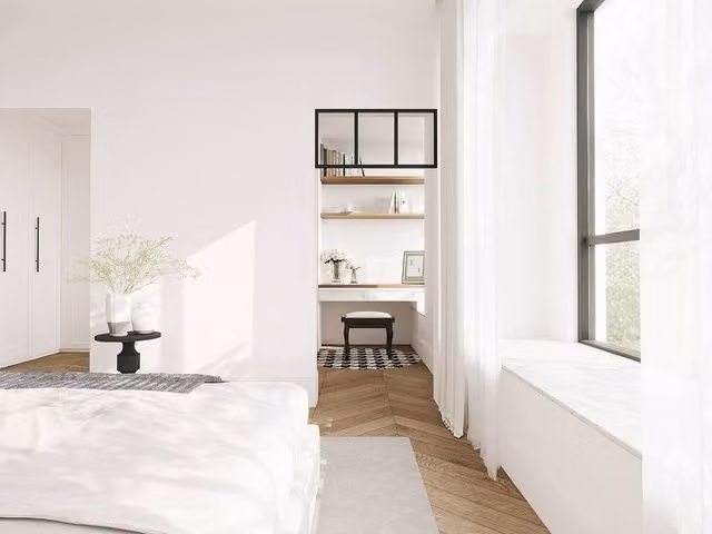 Vente-unique Studio-Style Triple Window in Powder Coated Aluminium, Black, W83 x H40 cm – 1
